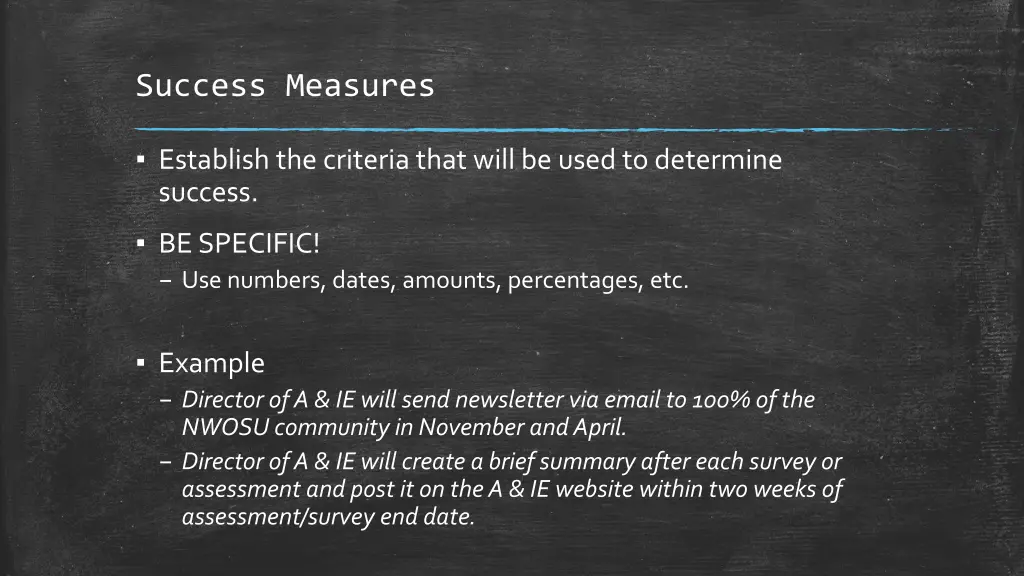 success measures