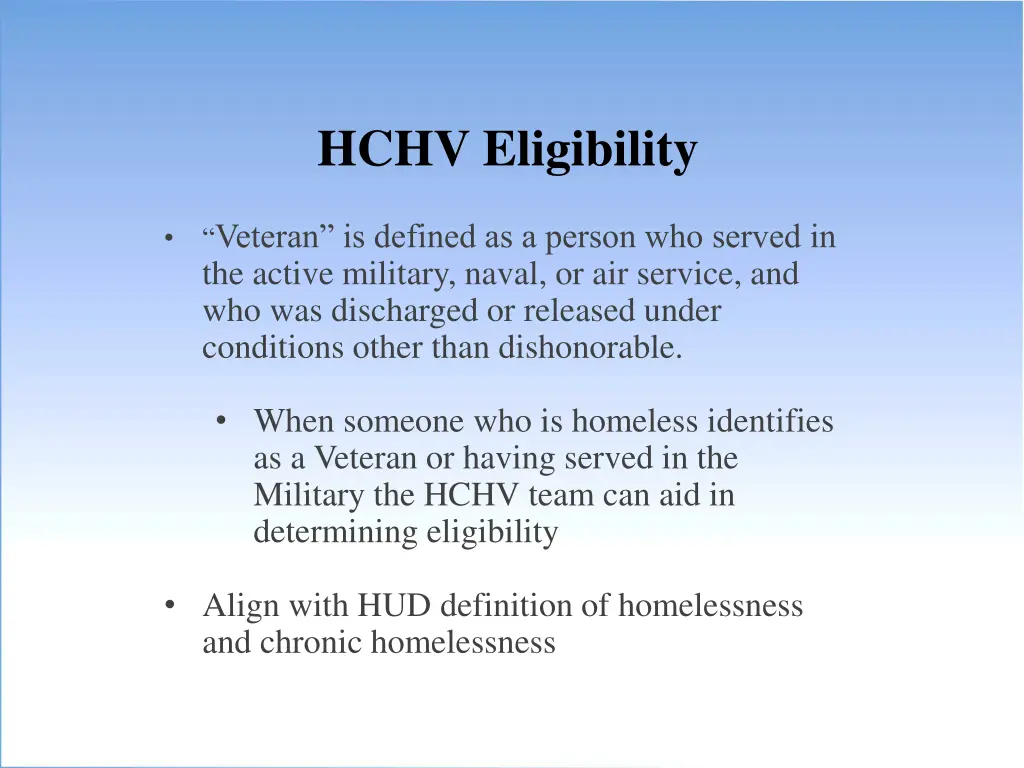 hchv eligibility