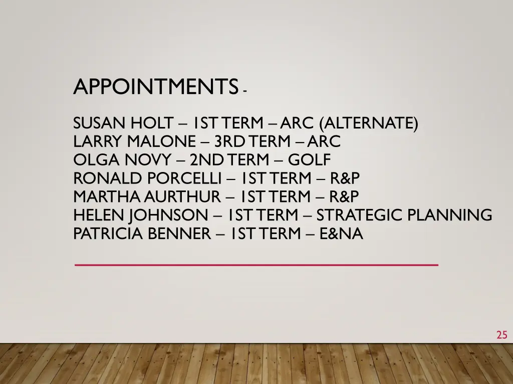 appointments