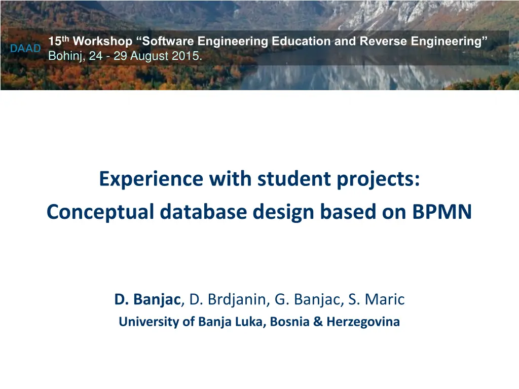 15 th workshop software engineering education