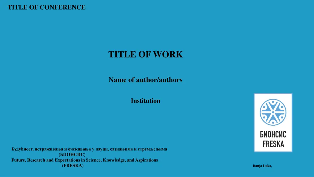 title of conference