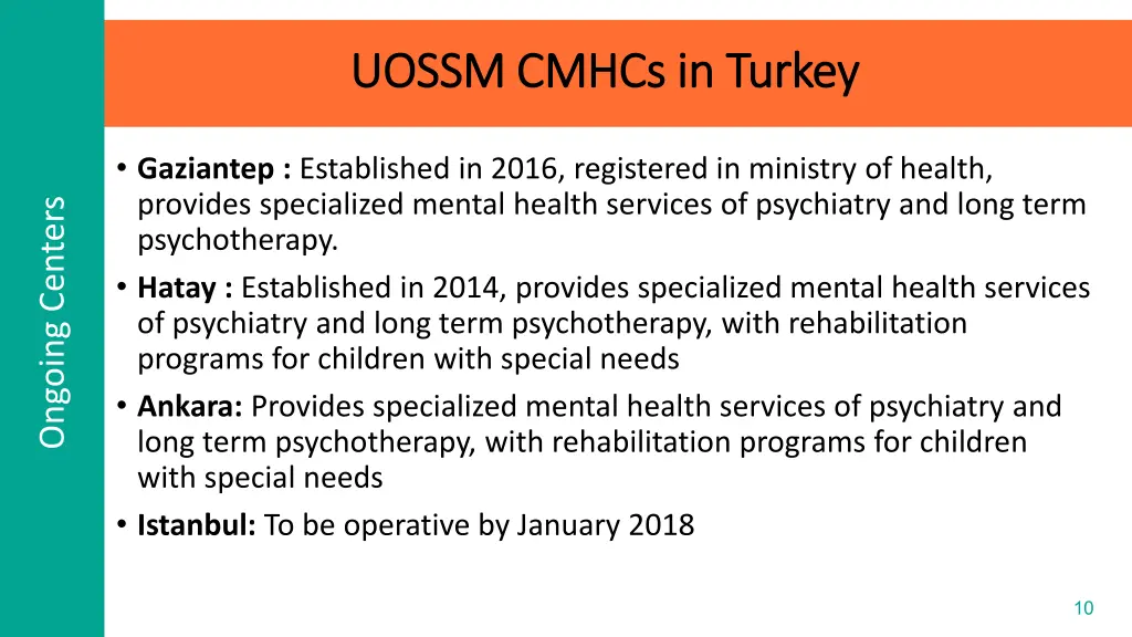 uossm cmhcs in turkey uossm cmhcs in turkey