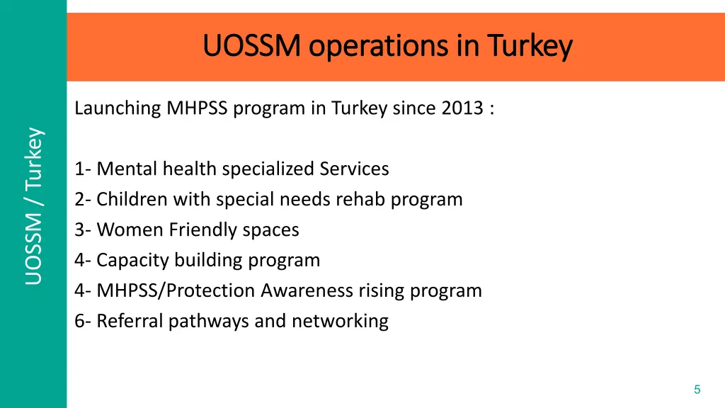 uossm operations in turkey uossm operations