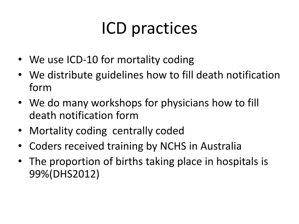 icd practices