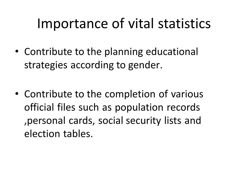 importance of vital statistics 1