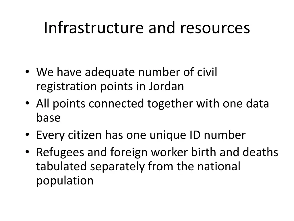 infrastructure and resources