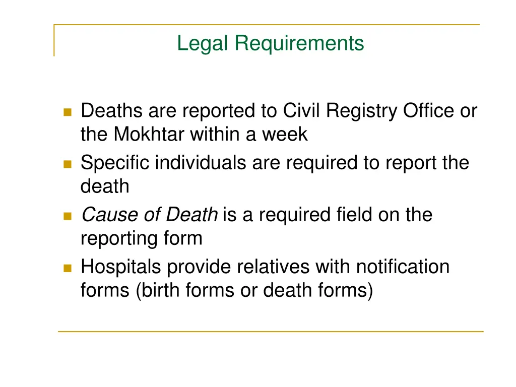 legal requirements