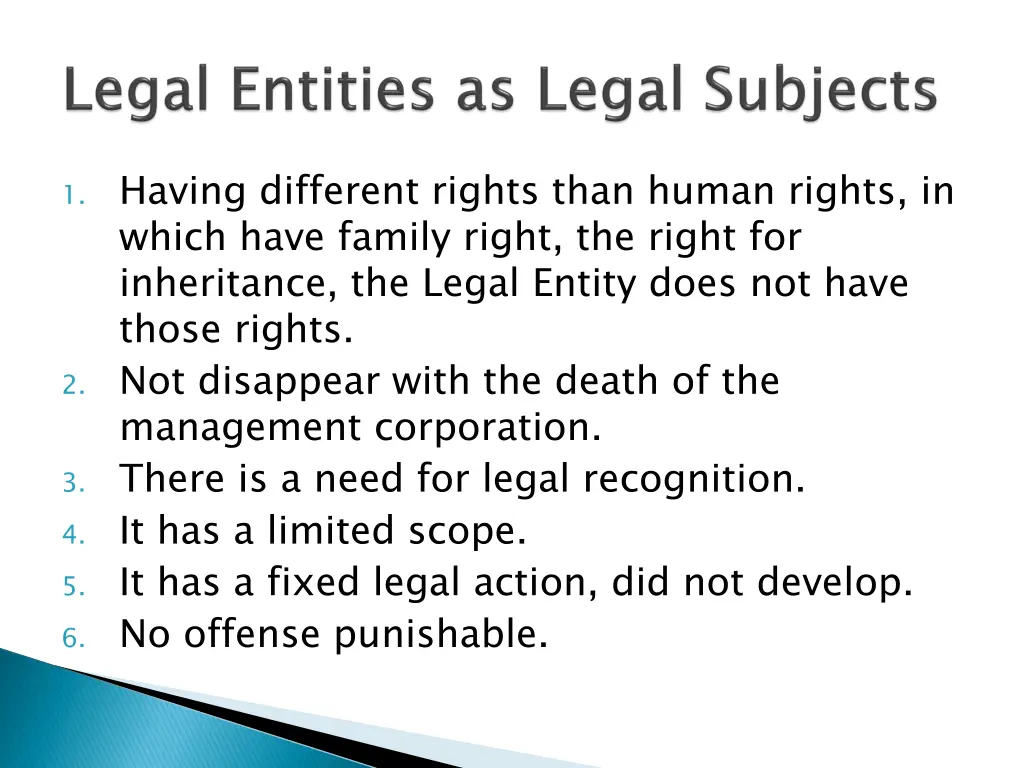 1 having different rights than human rights