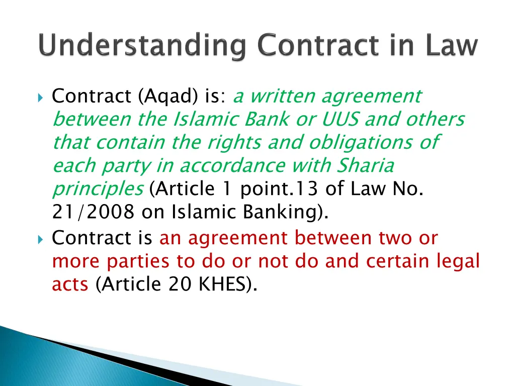 contract aqad is a written agreement between