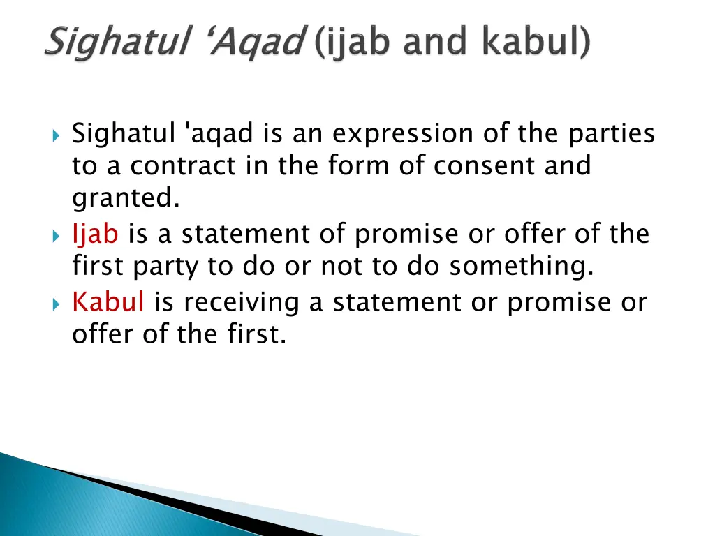 sighatul aqad is an expression of the parties