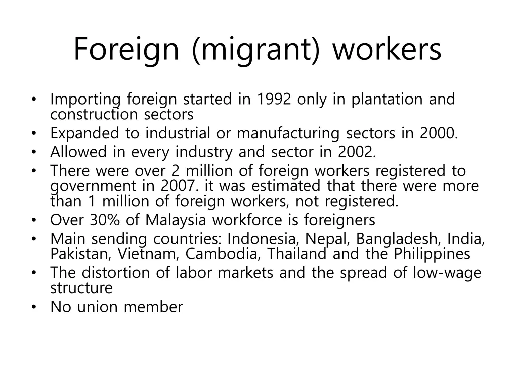 foreign migrant workers