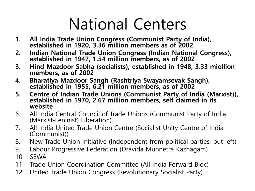 national centers all india trade union congress