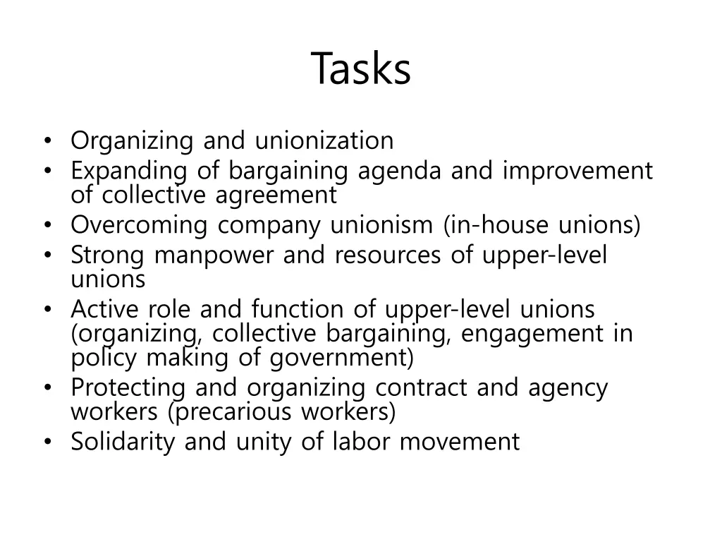 tasks
