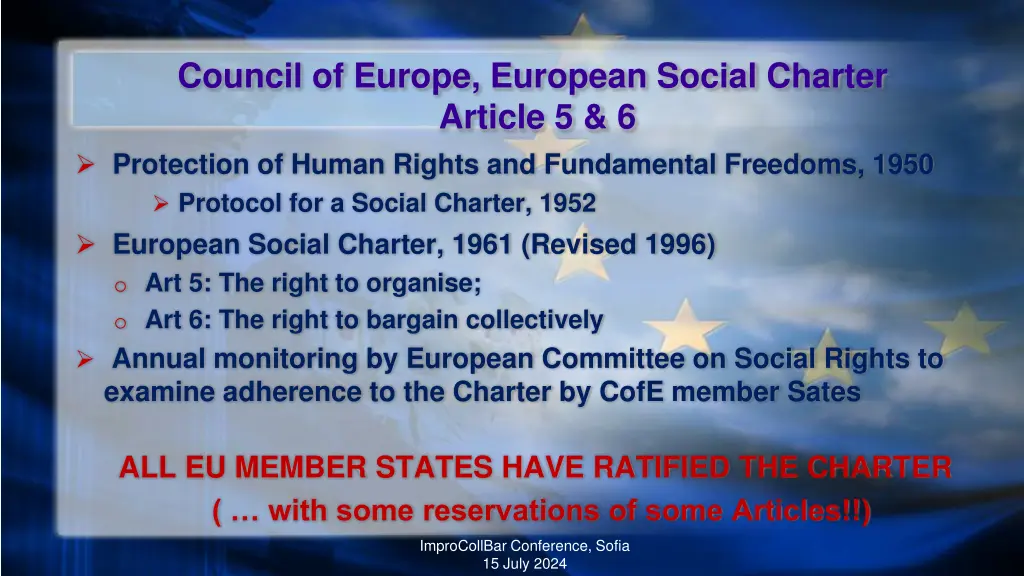 council of europe european social charter article