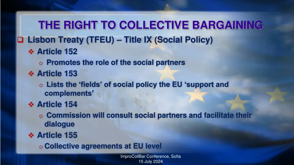 the right to collective bargaining lisbon treaty