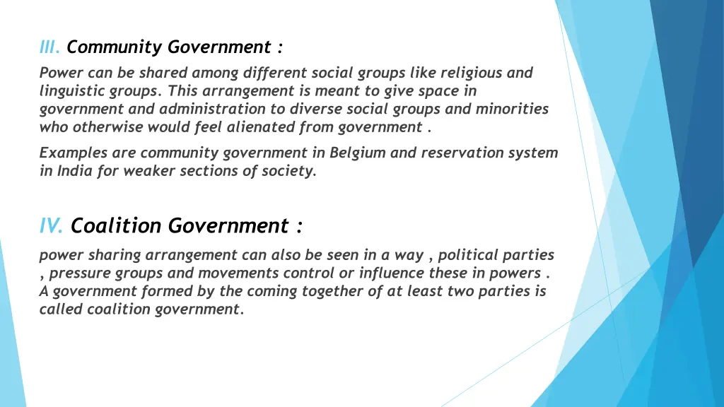 iii community government power can be shared