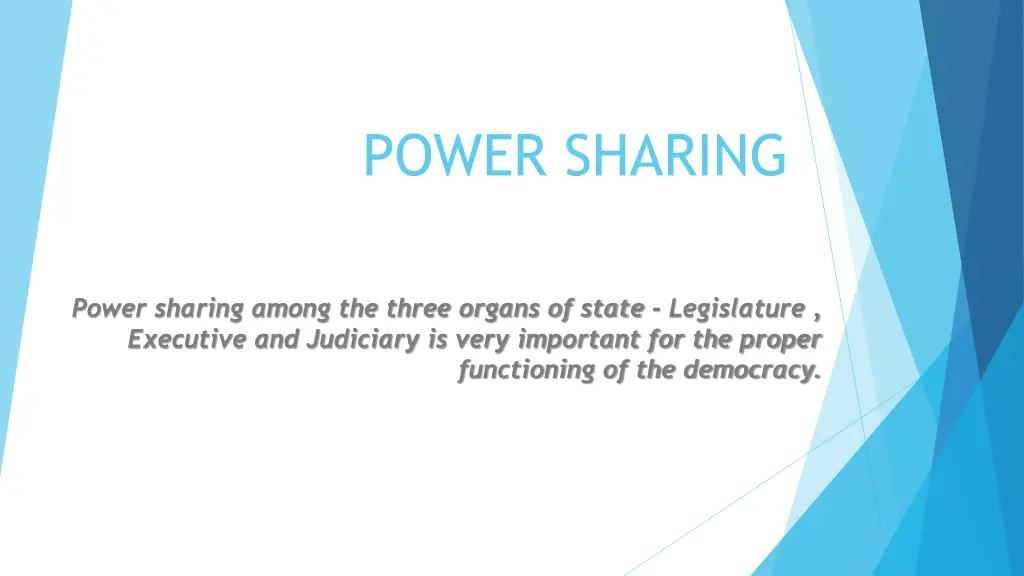 power sharing