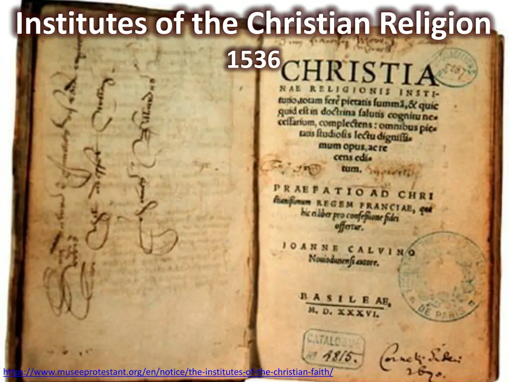 institutes of the christian religion 1536