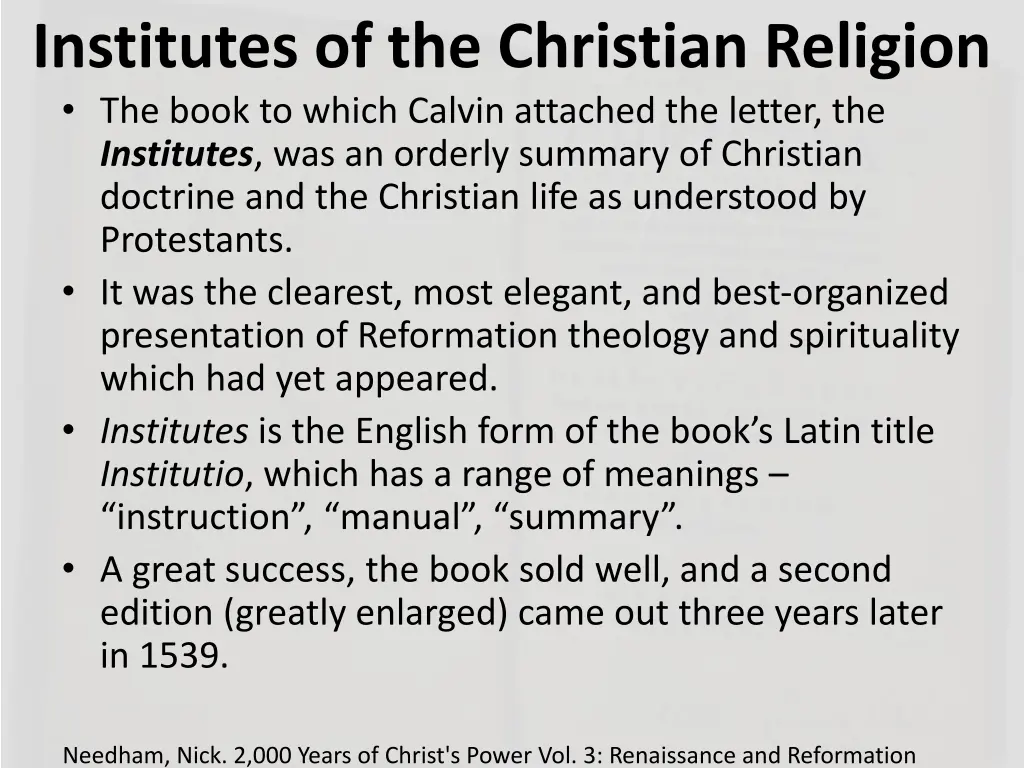 institutes of the christian religion the book