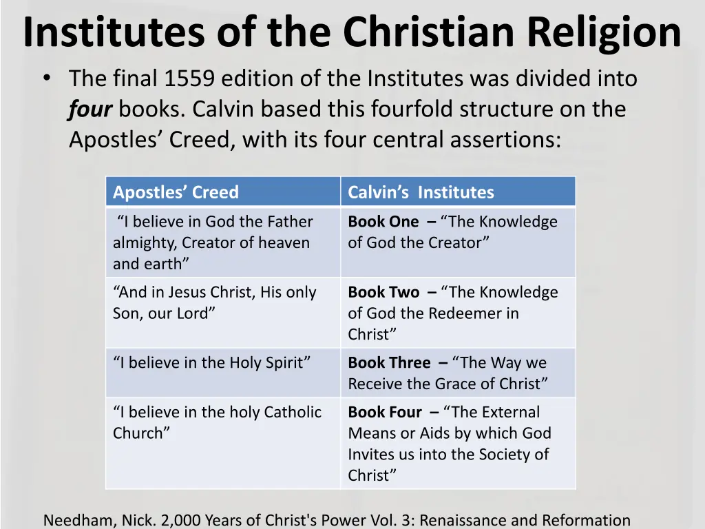 institutes of the christian religion the final