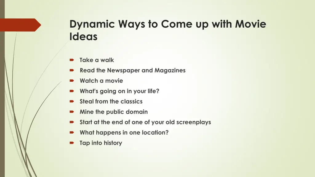 dynamic ways to come up with movie ideas