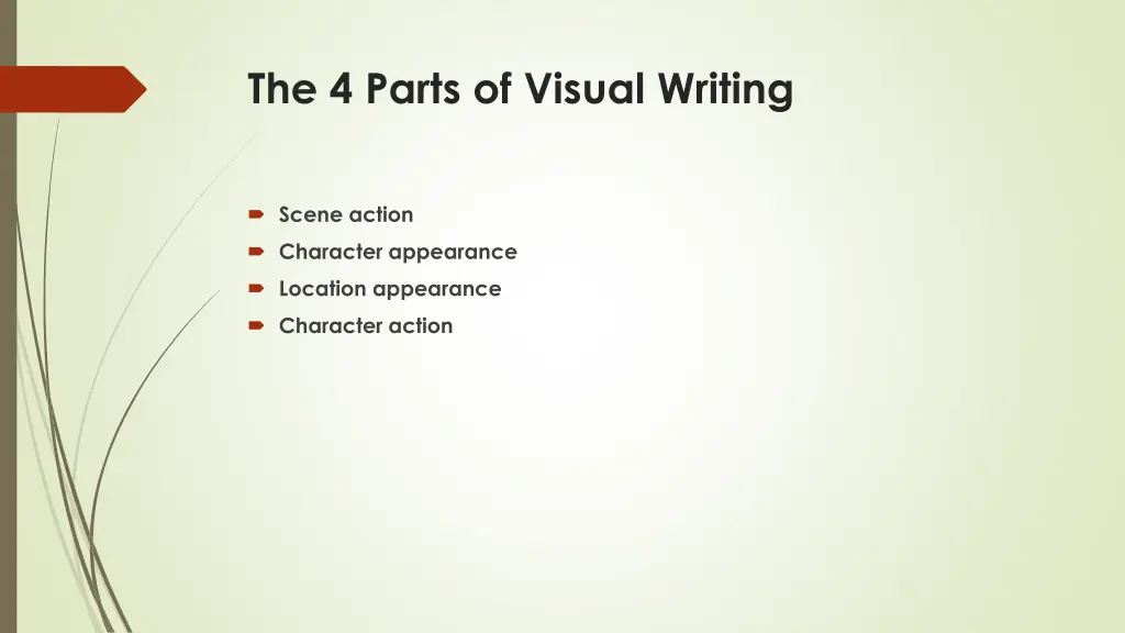 the 4 parts of visual writing