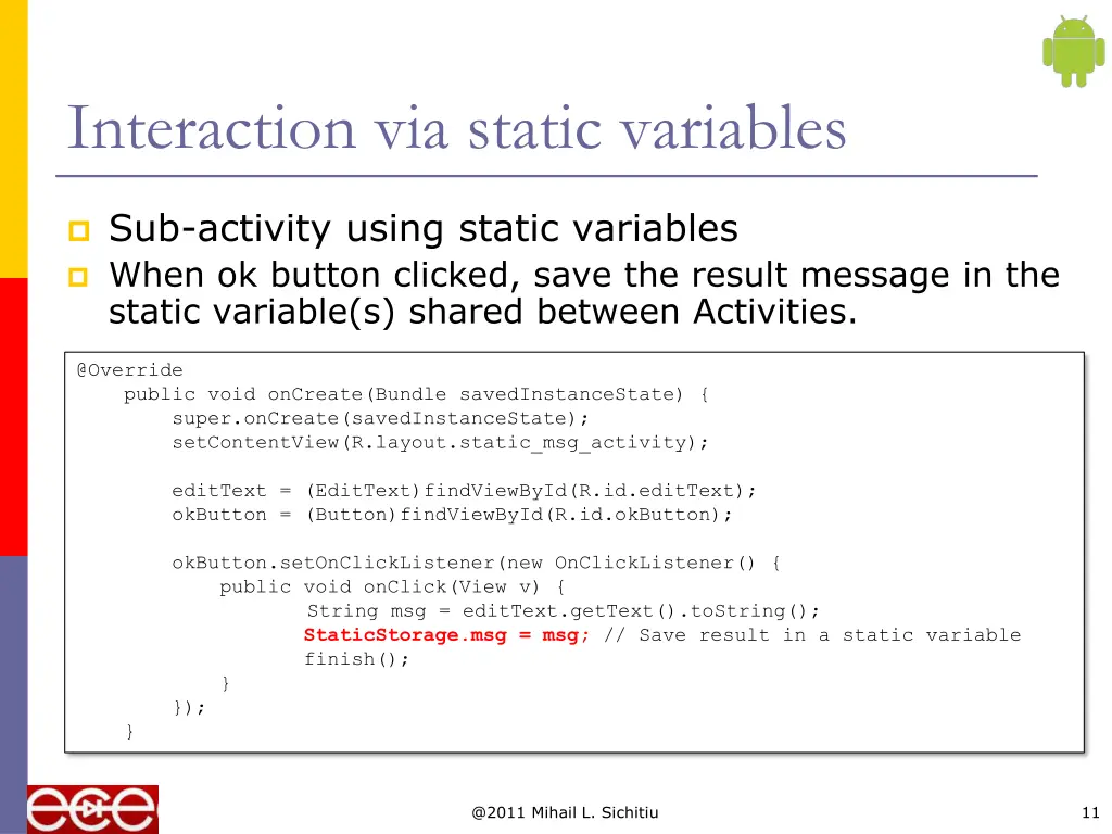 interaction via static variables 2