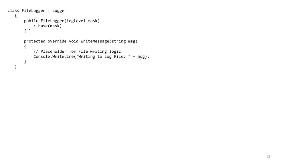 class filelogger logger public filelogger