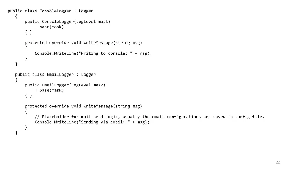 public class consolelogger logger public 1