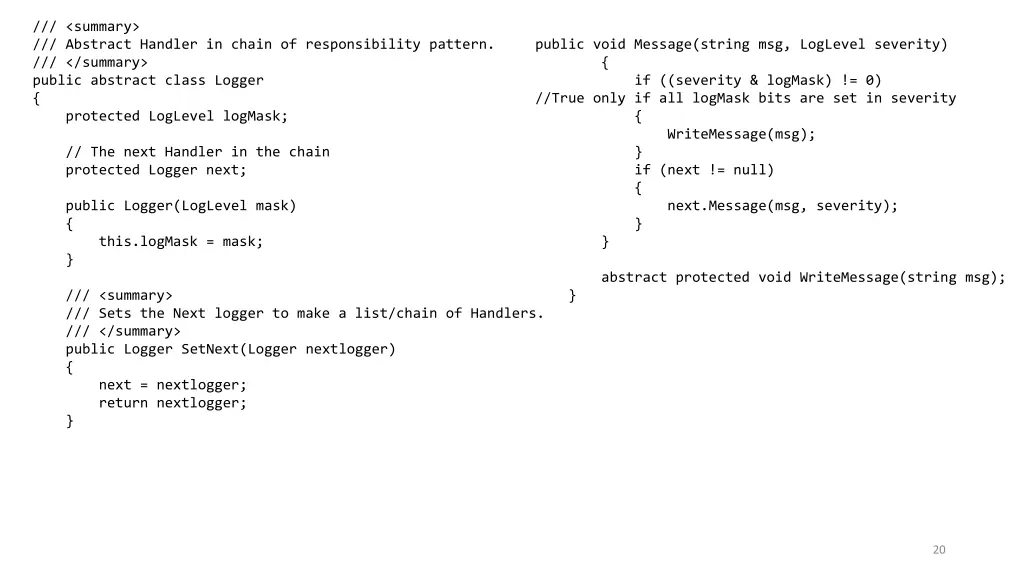 summary abstract handler in chain