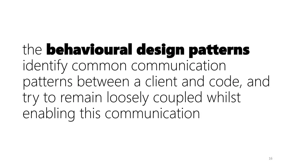 the behavioural design patterns behavioural
