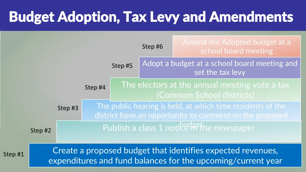 budget adoption tax levy and amendments budget