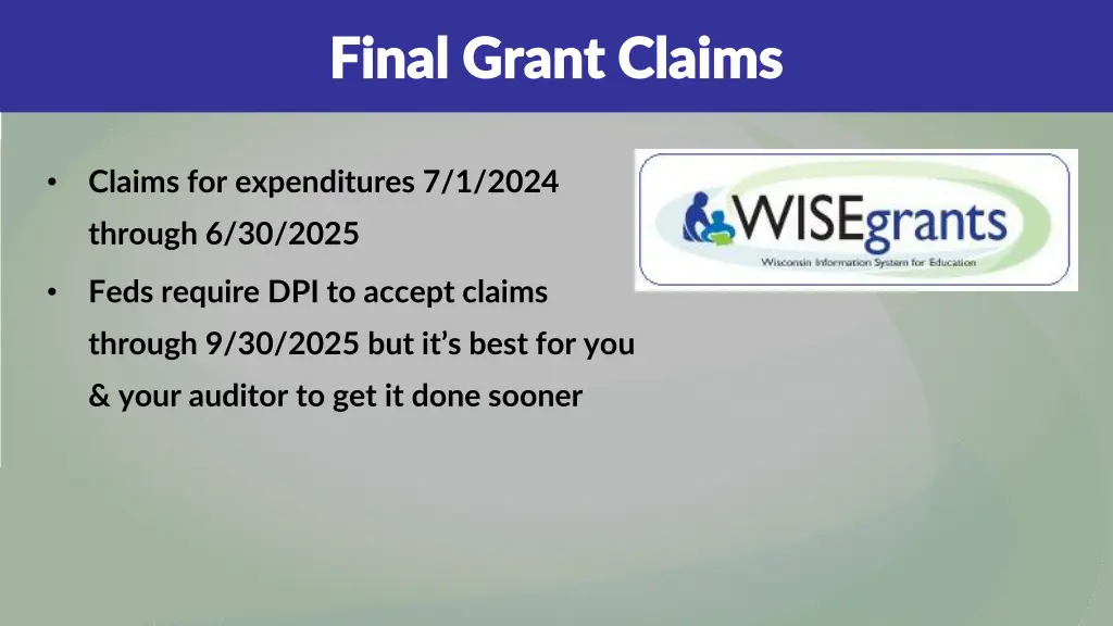 final grant claims final grant claims