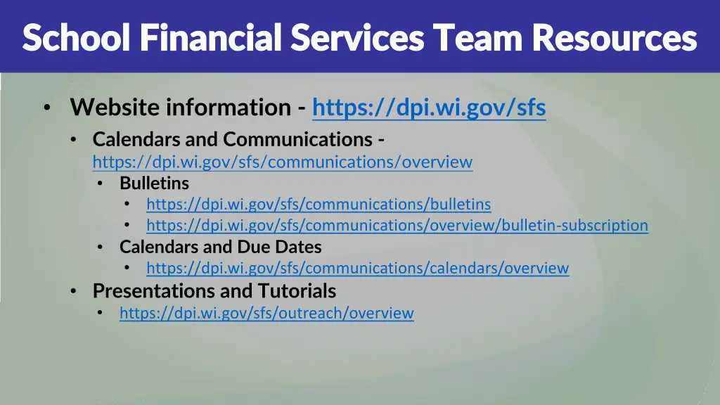 school financial services team resources school