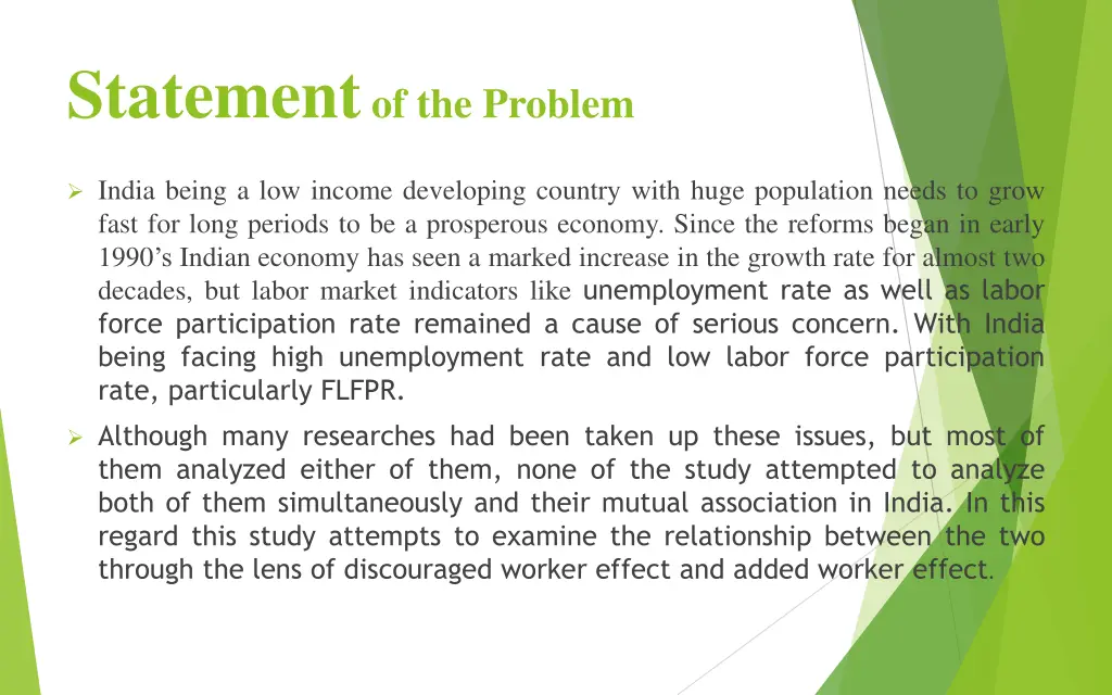 statement of the problem
