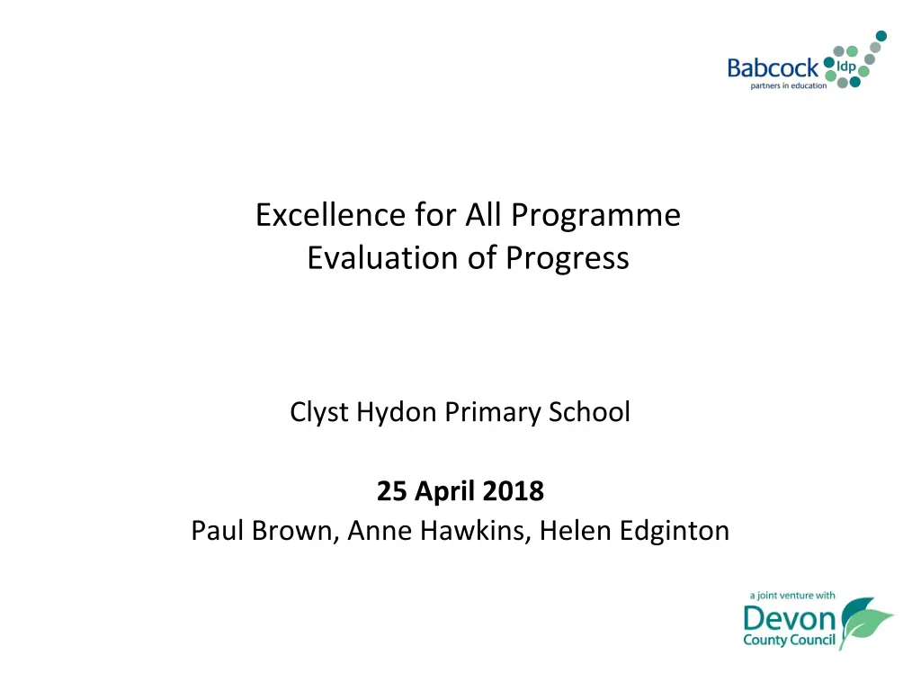 excellence for all programme evaluation