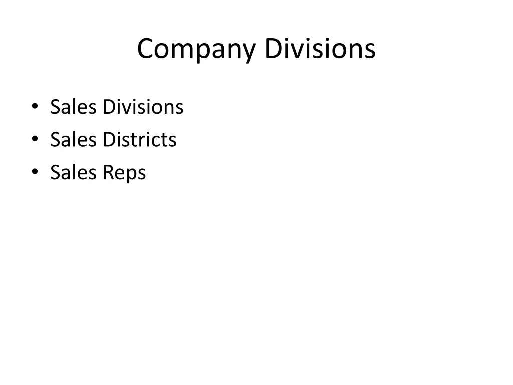 company divisions