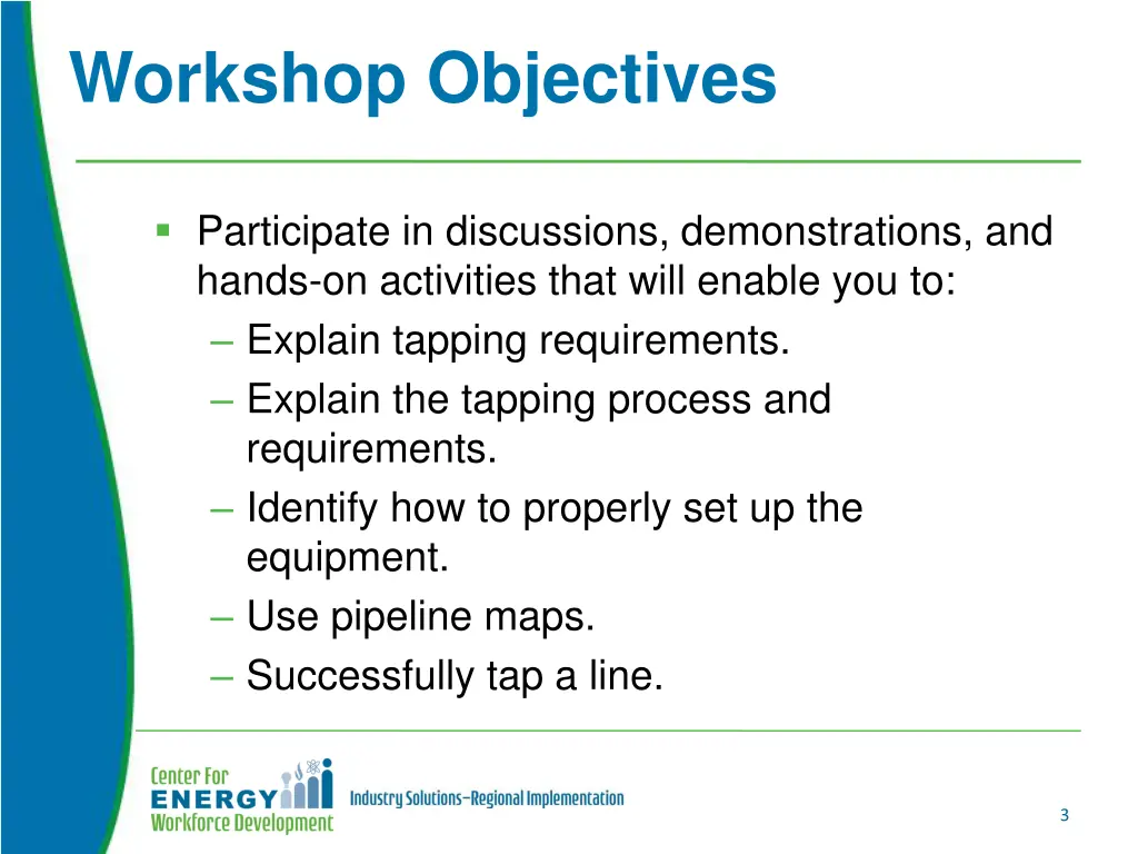 workshop objectives