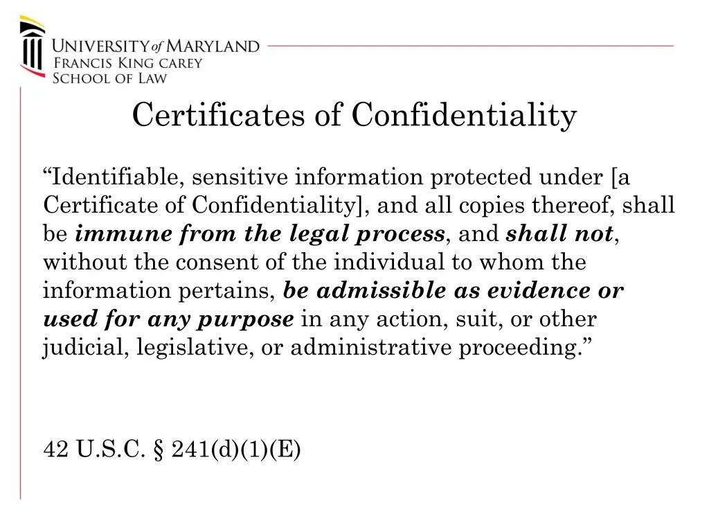 certificates of confidentiality 1
