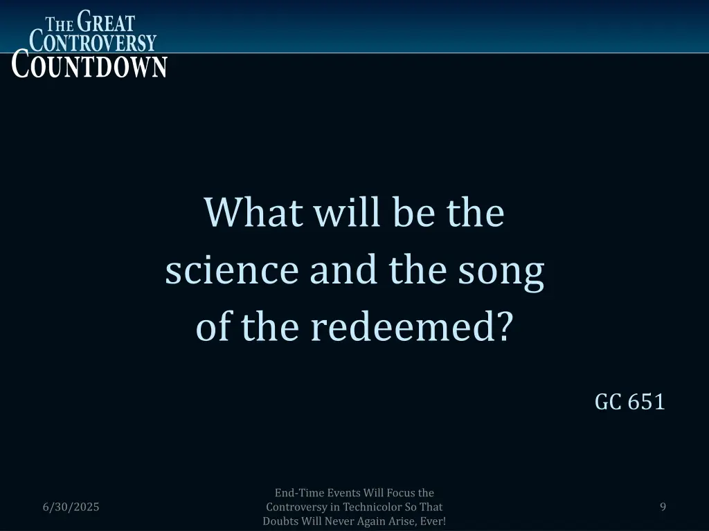 what will be the science and the song