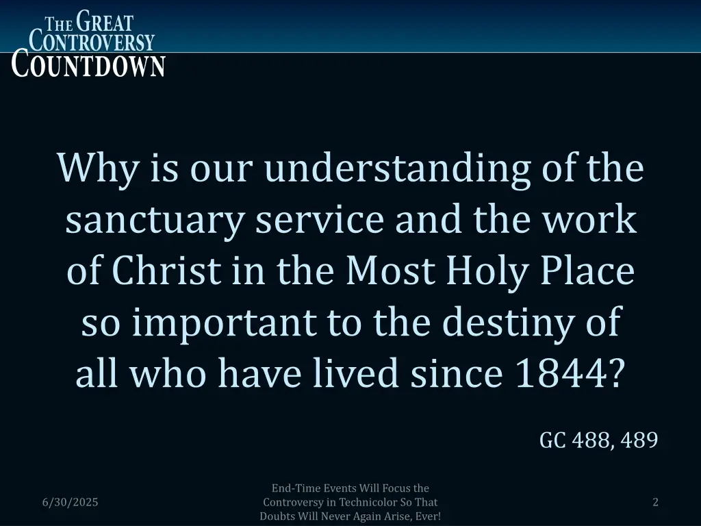 why is our understanding of the sanctuary service