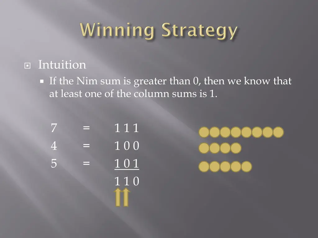 intuition if the nim sum is greater than 0 then