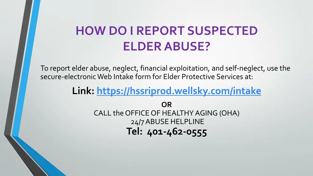 how do i report suspected elder abuse