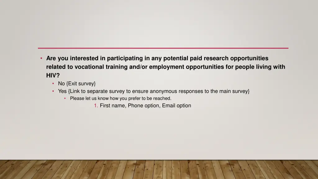 are you interested in participating