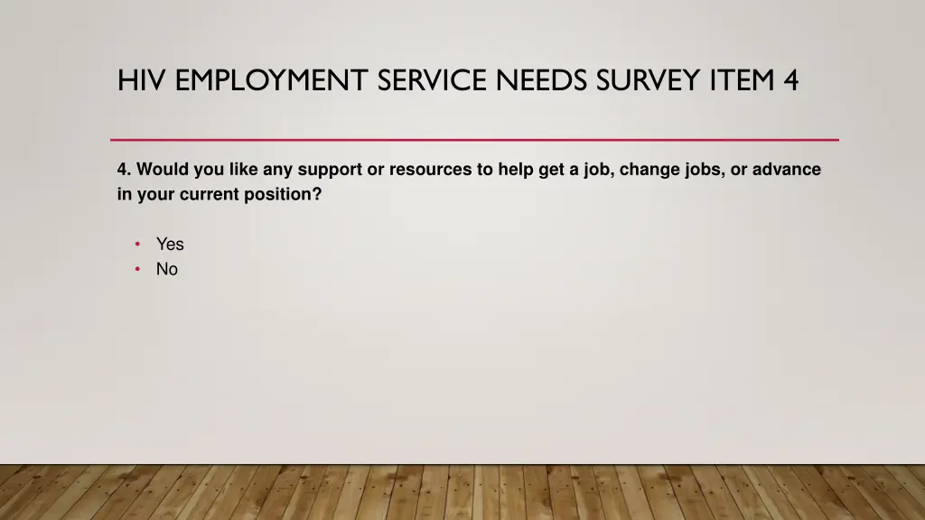 hiv employment service needs survey item 4