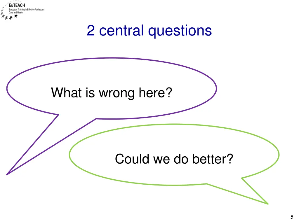 2 central questions