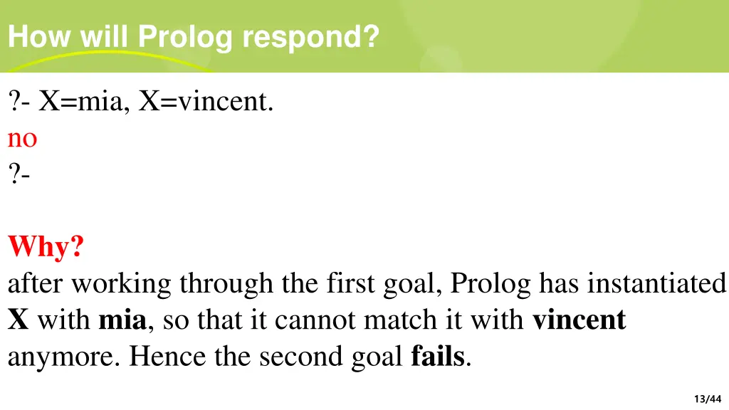 how will prolog respond 1