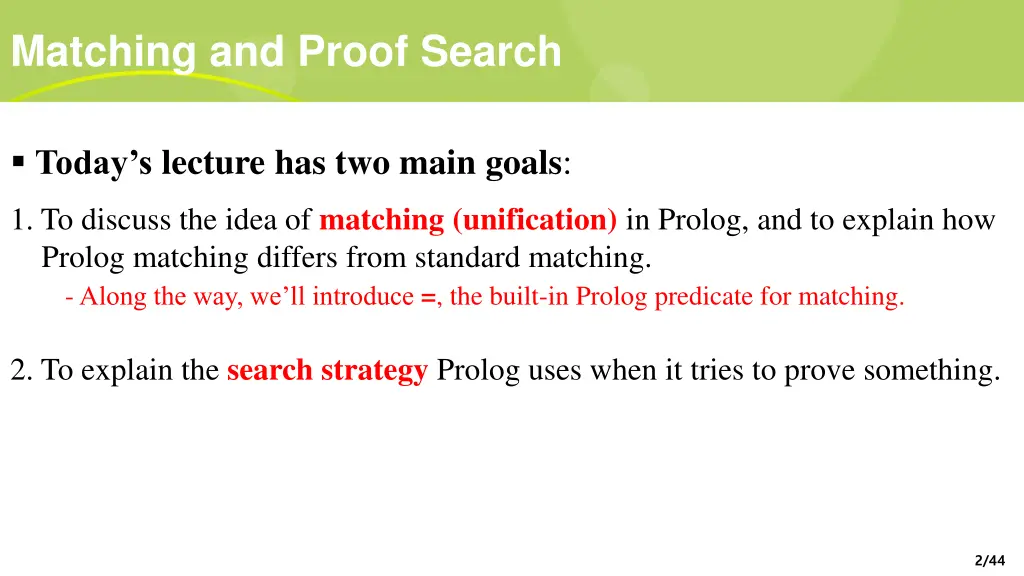 matching and proof search