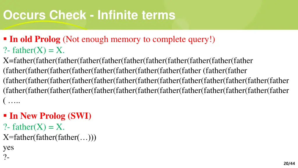 occurs check infinite terms