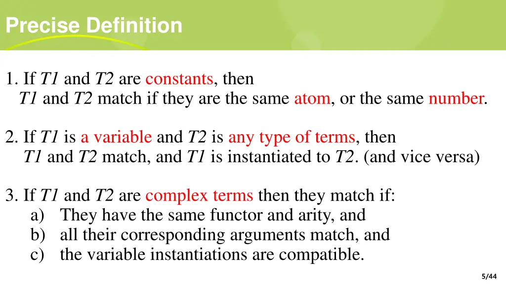 precise definition